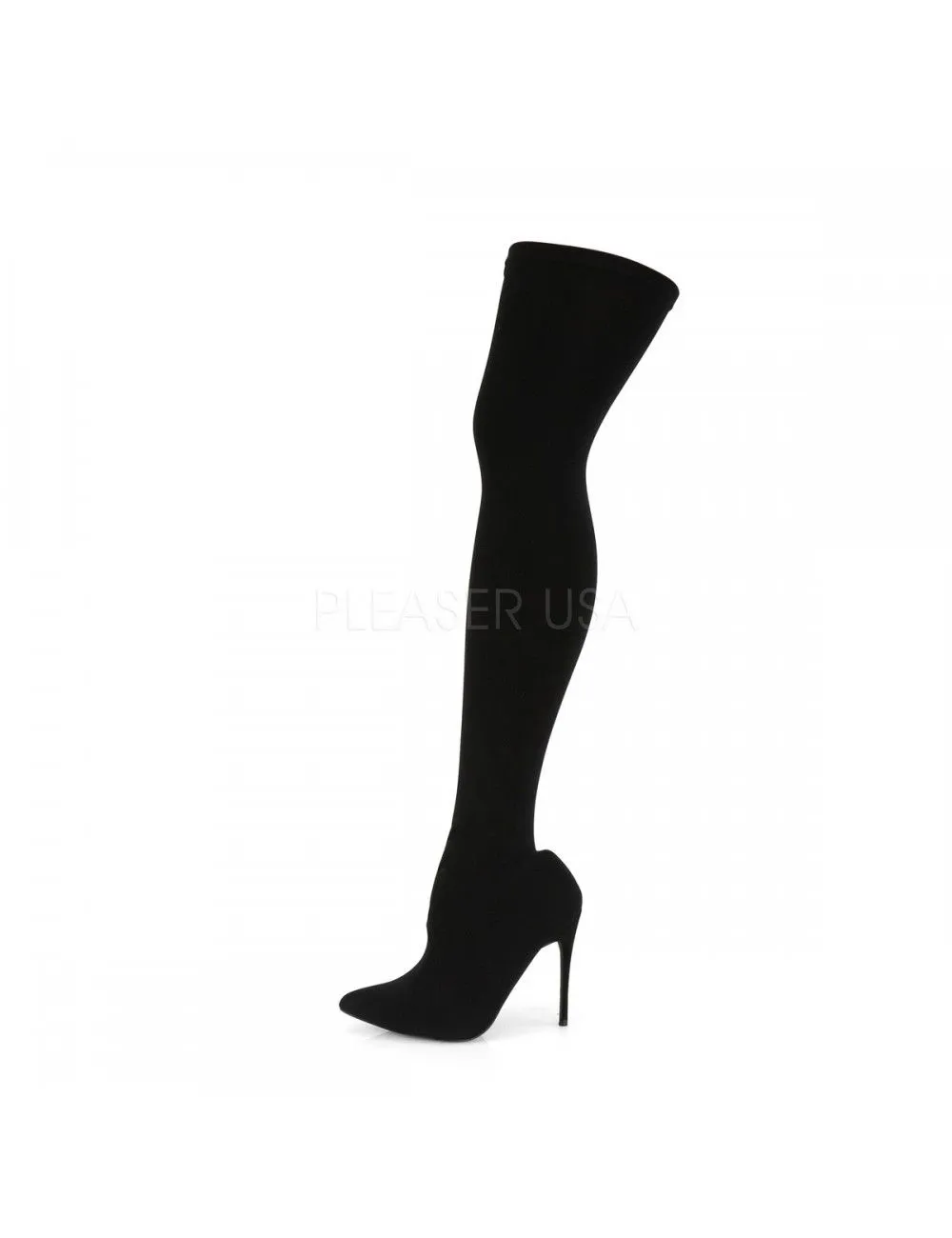 Pleaser USA Shoes Cuissarde Talons Aiguilles Noir Moulante Courtly Pleaser – Image 3