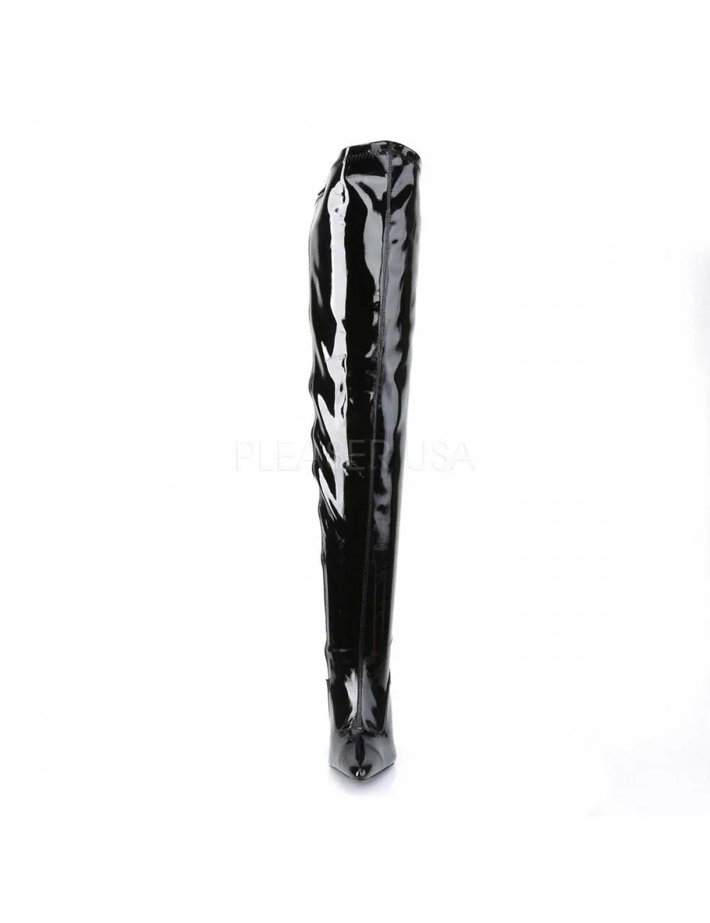 Pleaser USA Shoes Cuissardes Spéciales Mollet Large Noir Vinyles Pleaser – Image 2