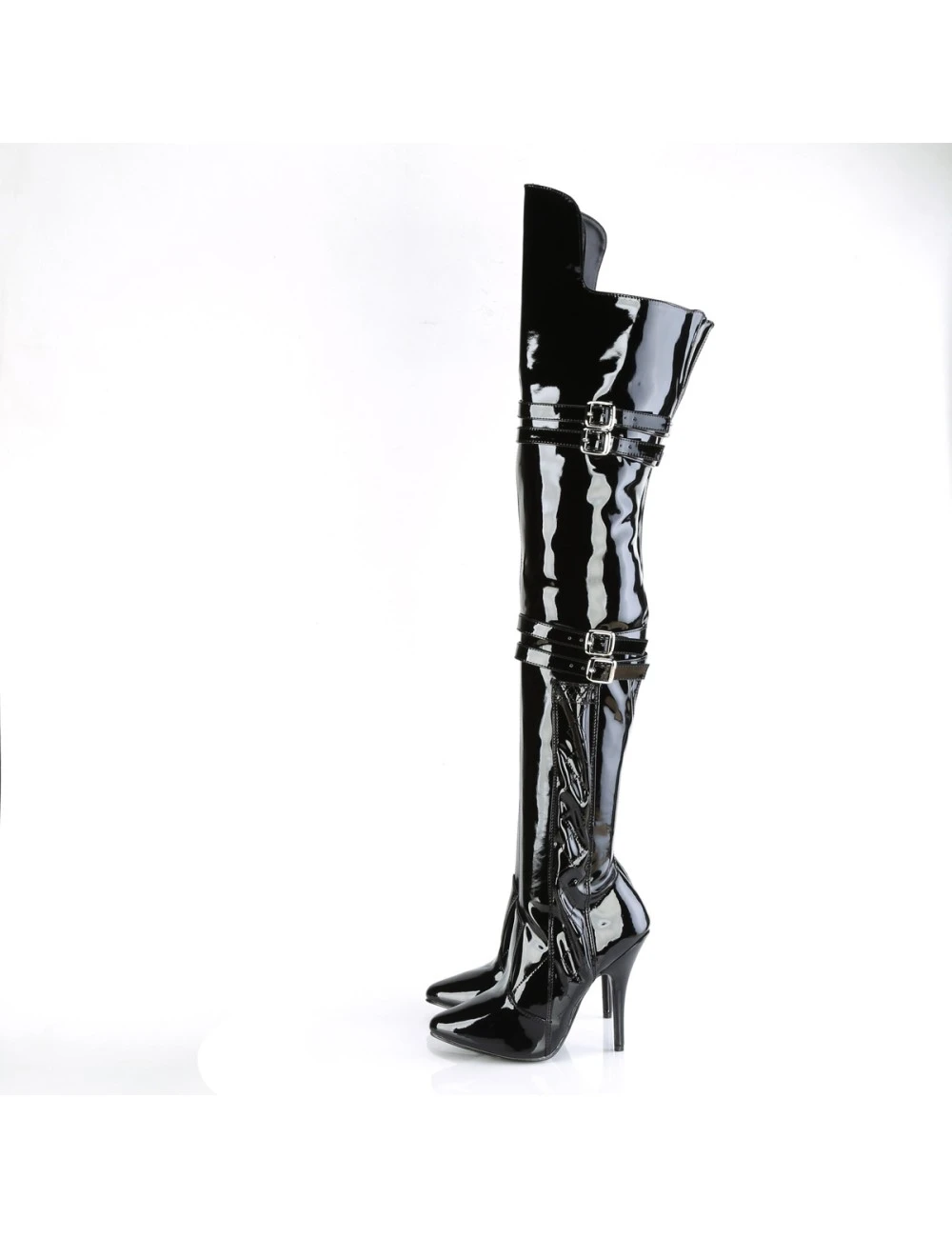 Pleaser USA Shoes Cuissardes Talons Hauts Noir Seduce 3080 Pleaser – Image 5