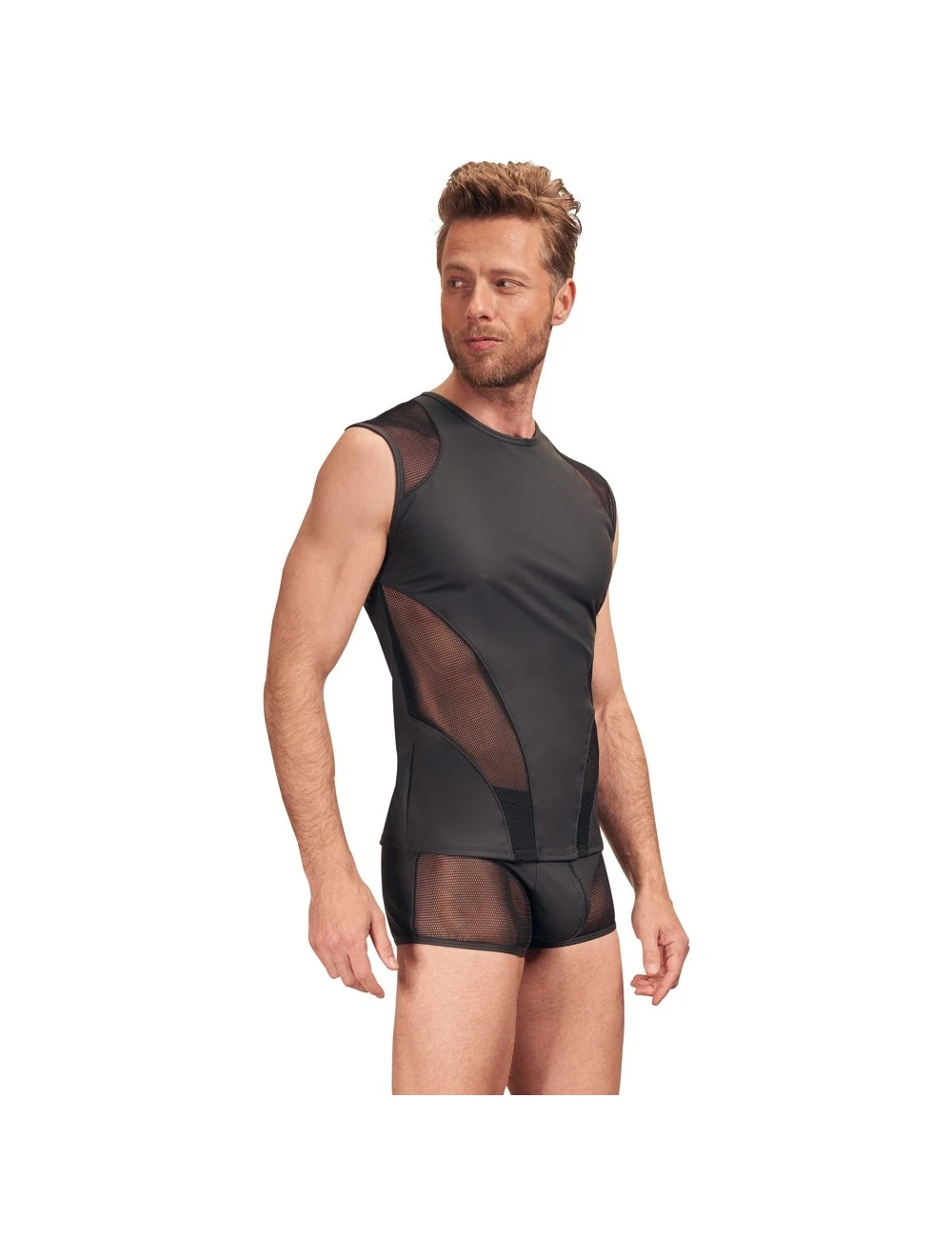 Débardeur Noir En Résille Et Wetlook NEK – Image 2