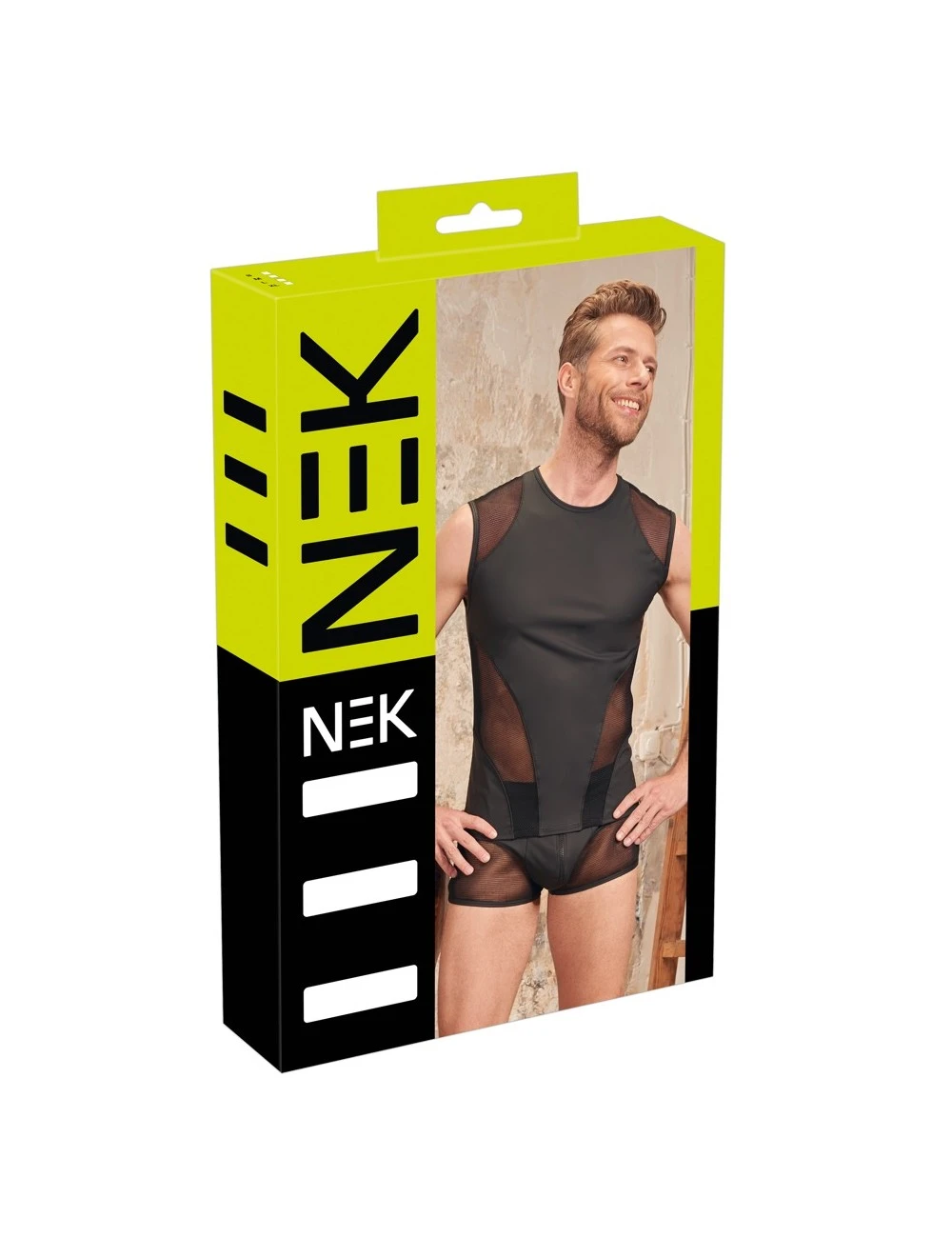 Débardeur Noir En Résille Et Wetlook NEK – Image 6