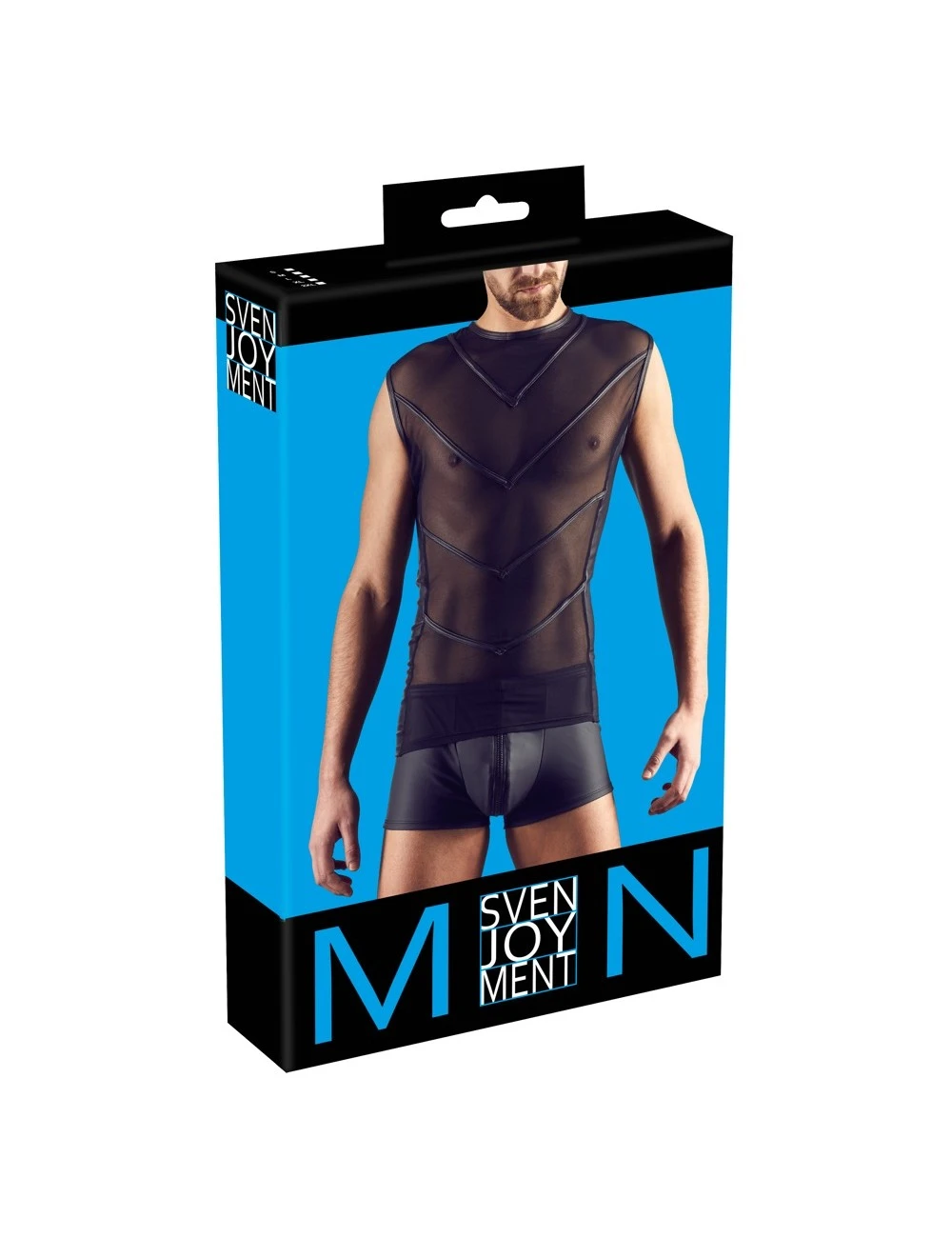 Débardeur Résille Et Vinyle Homme SVENJOYMENT – Image 3