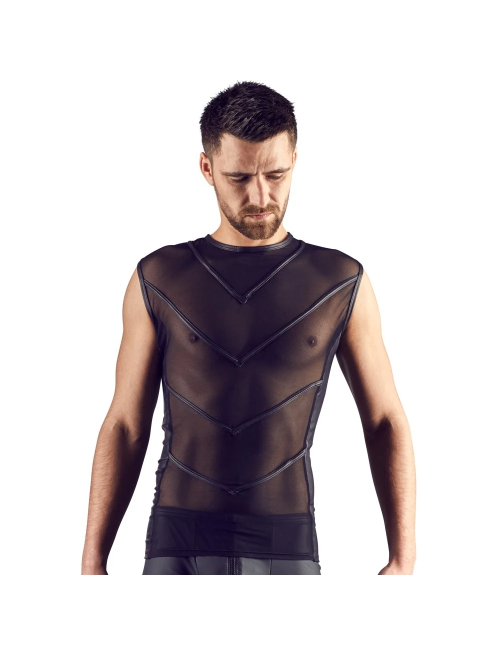 Débardeur Résille Et Vinyle Homme SVENJOYMENT
