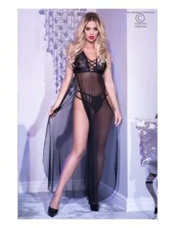 Déshabillé Noir Ouvert CHILIROSE