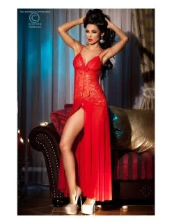 Déshabillé Rouge Transparent En Dentelle Chilirose