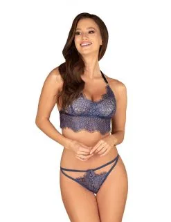Obsessive Lingerie Ensemble 2 Pièces Dentelle Bleue Flowlace Obsessive