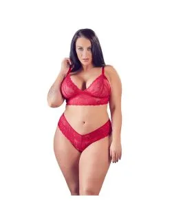 Cottelli Collection Ensemble 2 Pièces Ouvert Dentelle Rouge Cottelli