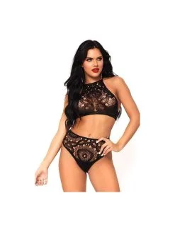 Ensemble 2 Pièces Résille Design LEG AVENUE