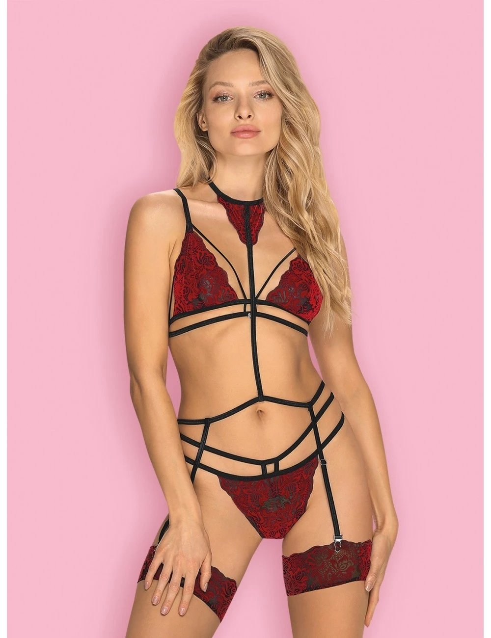 Obsessive Lingerie Ensemble 3 Pièces Bordeaux Sugestina Obsessive – Image 3