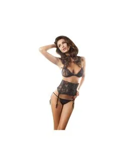 Anaïs Ensemble Donna 3 Pièces Dentelle Noir