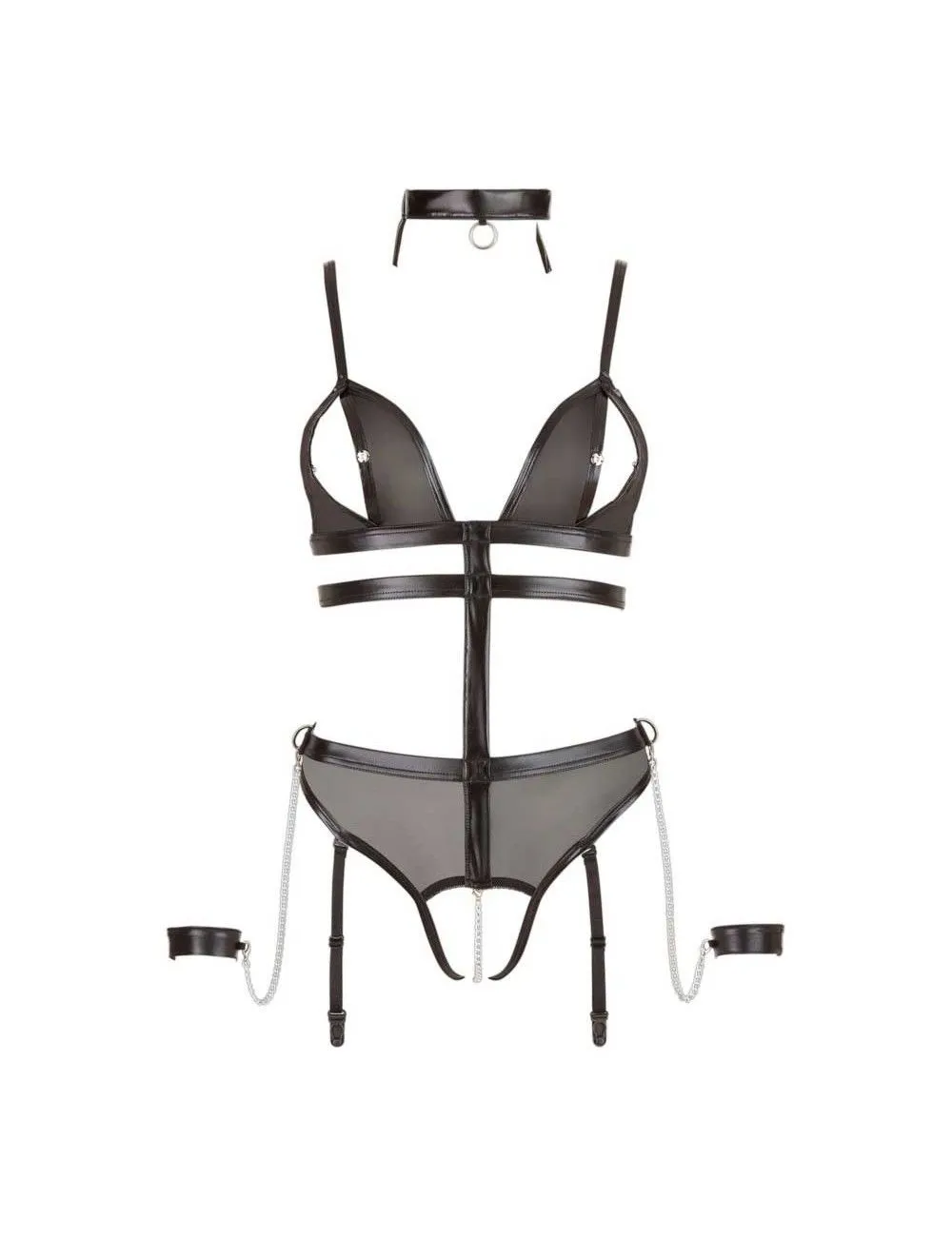 Ensemble Lingerie Erotique Ouvert Avec Chainettes Cottelli Collection – Image 4