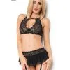 Ensemble Lingerie Noir Trois Pièces Chic Chilirose