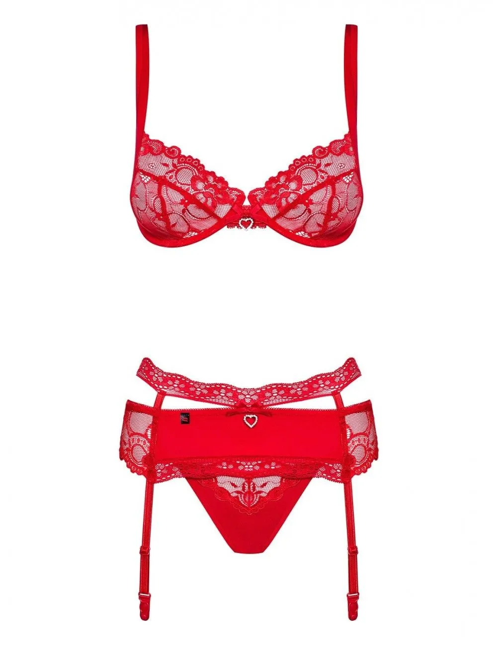 Obsessive Lingerie Ensemble Rouge 3 Pièces Heartina OBSESSIVE – Image 5
