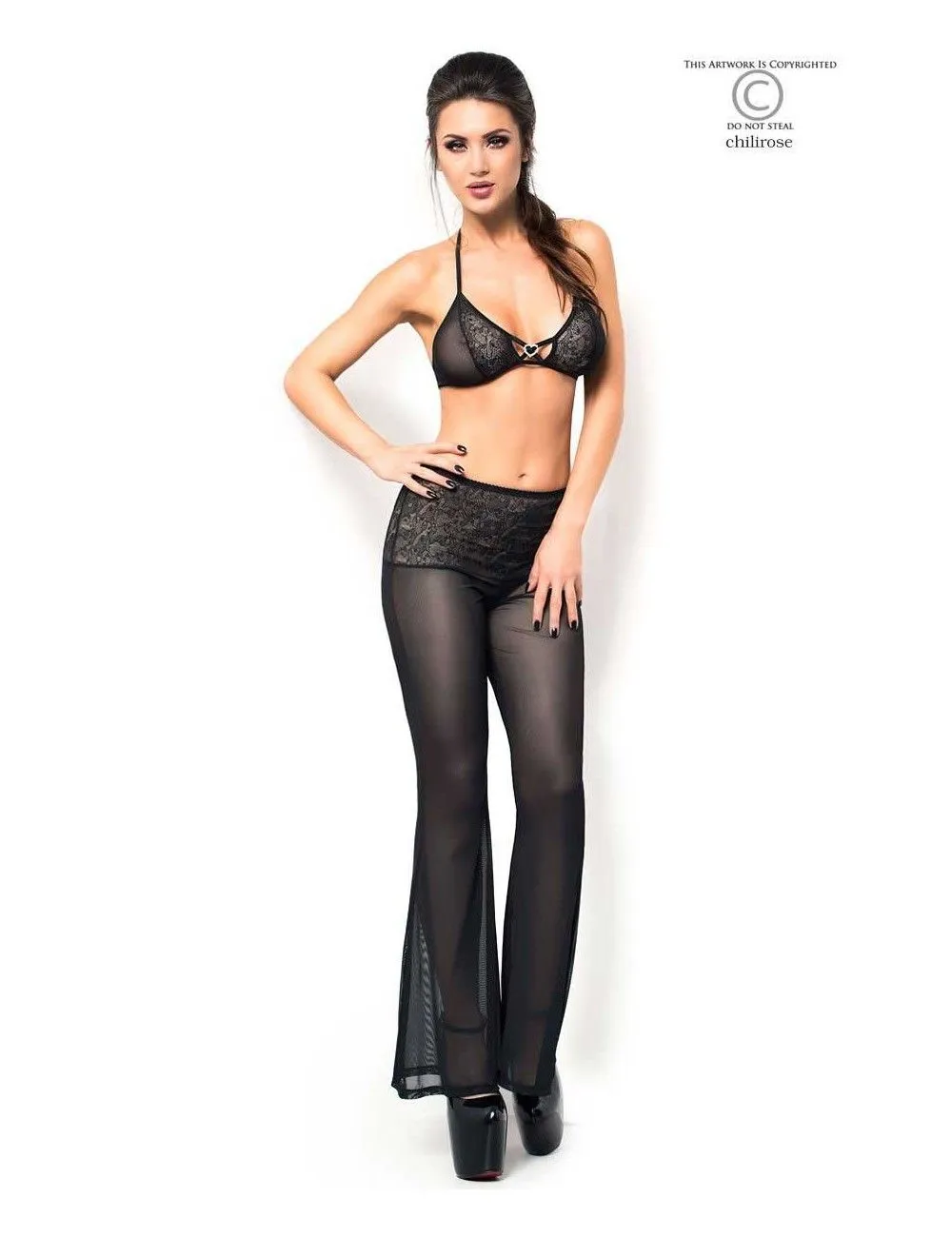 Ensemble Séduction Noir Trois Pièces Chic Chilirose – Image 6