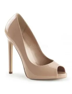 Pleaser USA Shoes Escarpins Bout Ouvert Talons Hauts Beige Pleaser