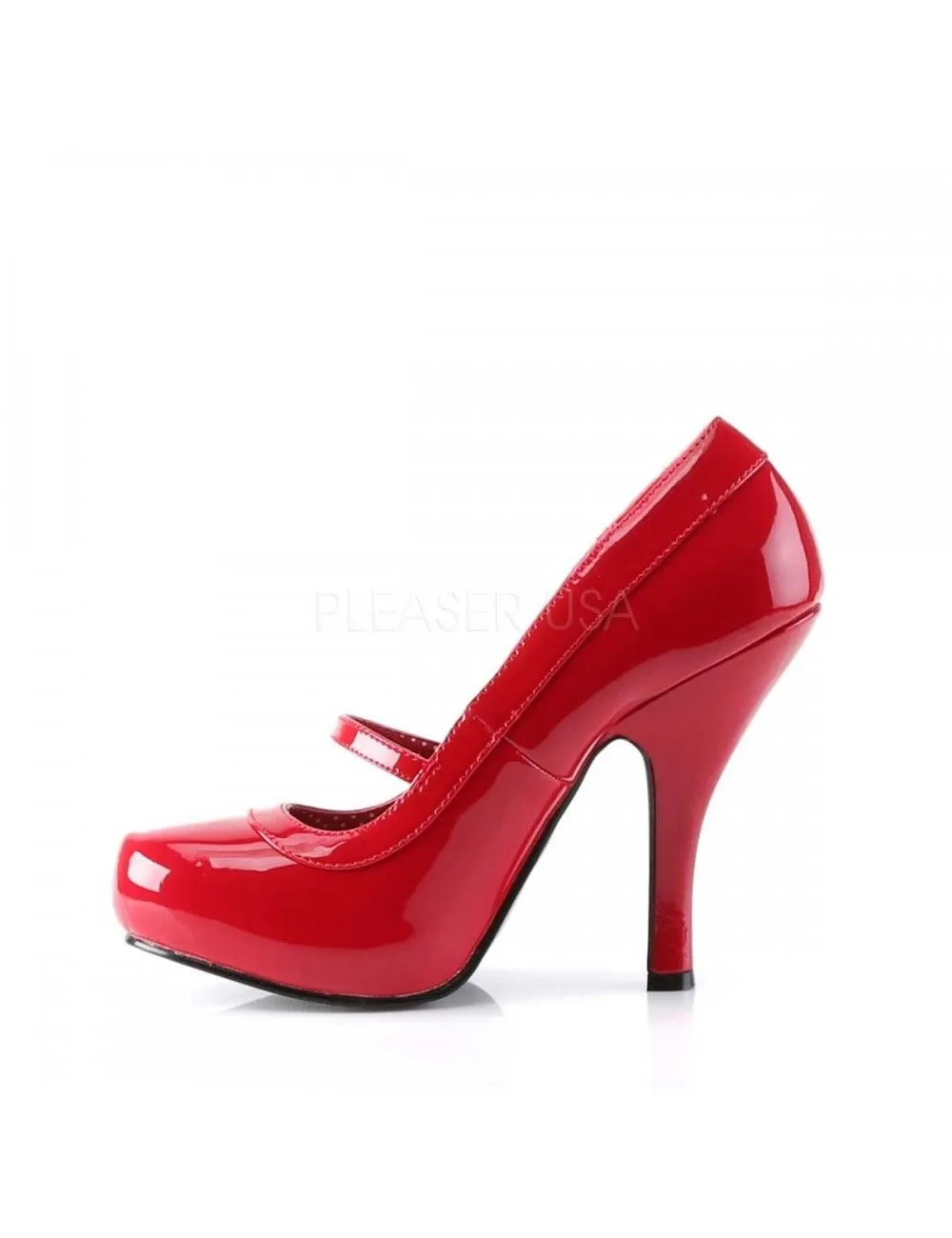Pleaser USA Shoes Escarpins Chic Rouge Vernis & Bride PLEASER – Image 3