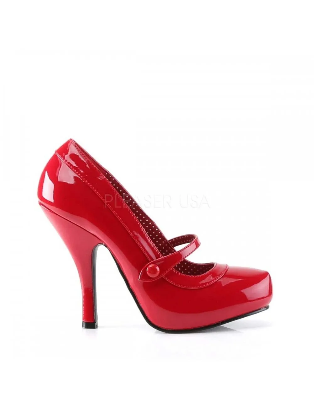 Pleaser USA Shoes Escarpins Chic Rouge Vernis & Bride PLEASER – Image 5