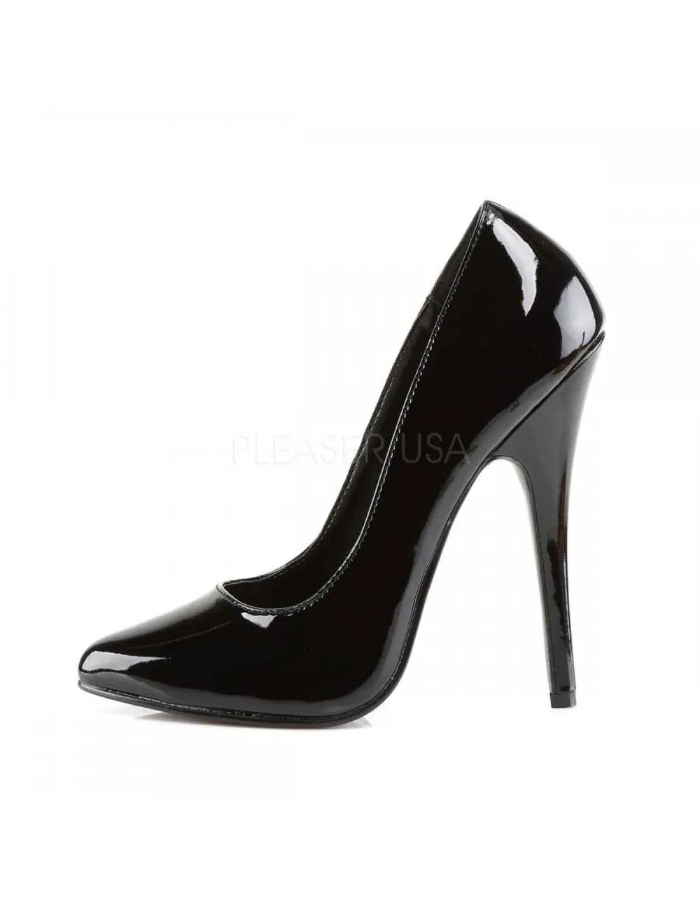 Pleaser USA Shoes Escarpins Domina Hauts Talons Noires Vernis Pleaser – Image 3