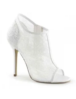 Pleaser USA Shoes Escarpins En Dentelle Blanche Talon Aiguille Fabulicious Pleaser