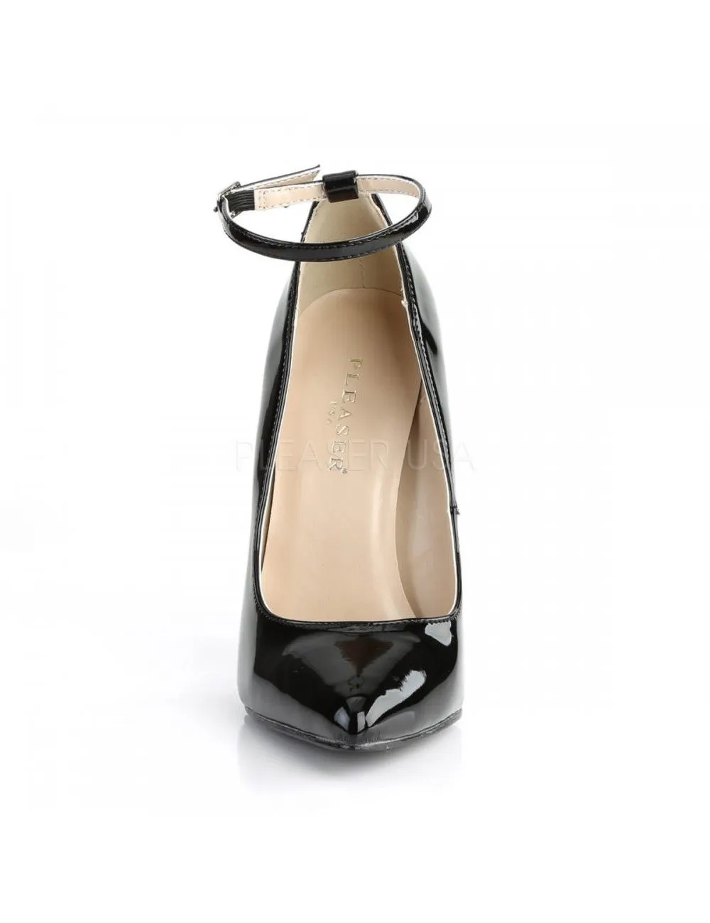 Pleaser USA Shoes Escarpins Fine Lanière Talons Hauts Noir Vernis Pleaser – Image 2