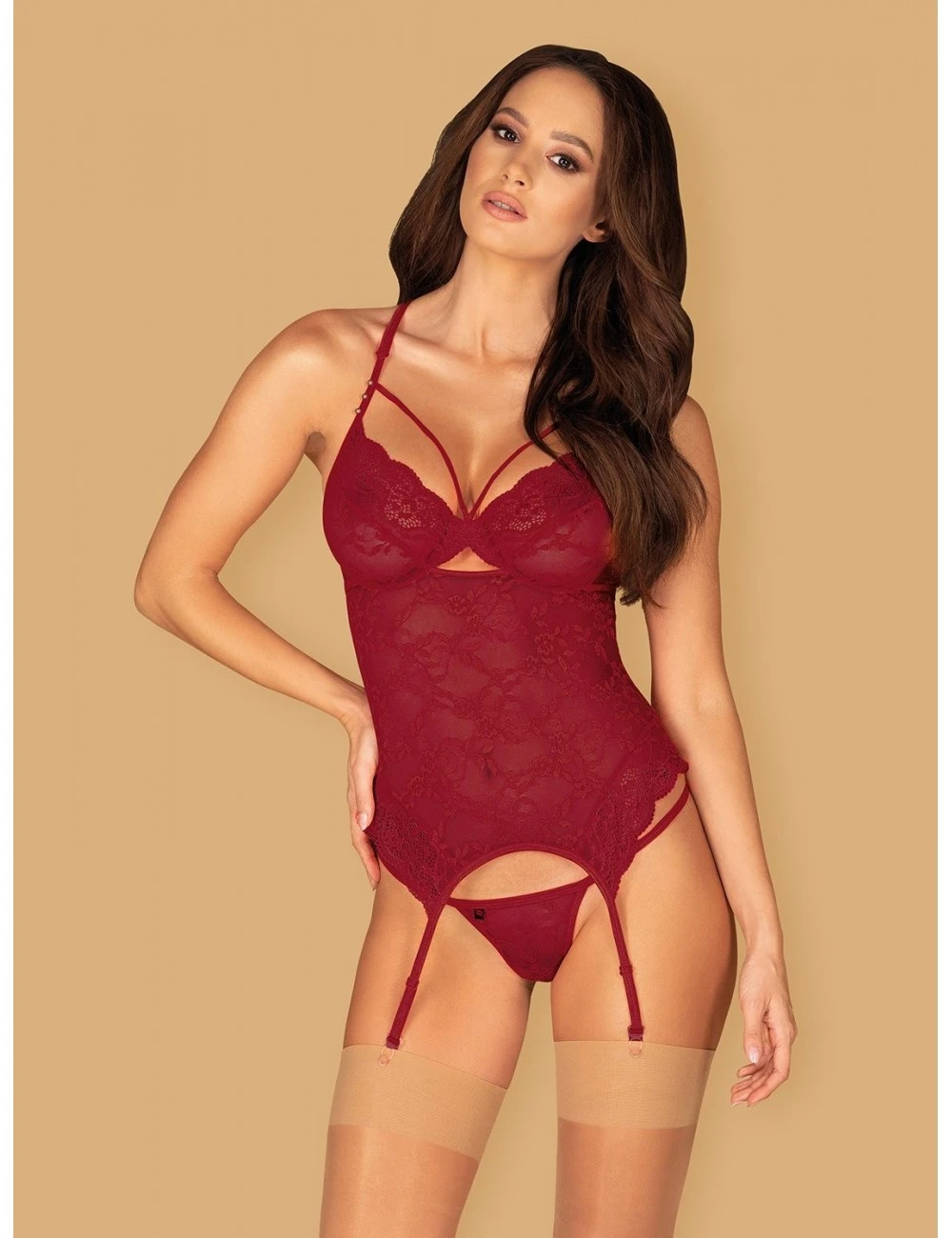 Obsessive Lingerie Guêpière Ivetta Bordeaux Obsessive – Image 3