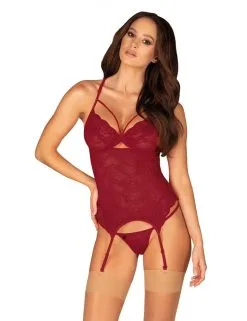 Obsessive Lingerie Guêpière Ivetta Bordeaux Obsessive