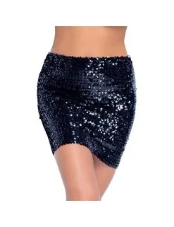 Jupe Courte Sequins Noir Cottelli Collection