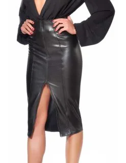 Patrice Catanzaro Jupe Longue Faux Cuir Ornella CATANZARO