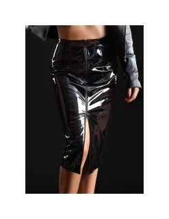 Jupe Longue Vinyle Noir Ornella PATRICE CATANZARO