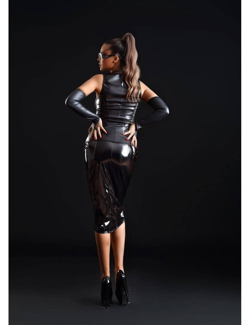 Jupe Longue Vinyle Noir Ornella PATRICE CATANZARO – Image 4