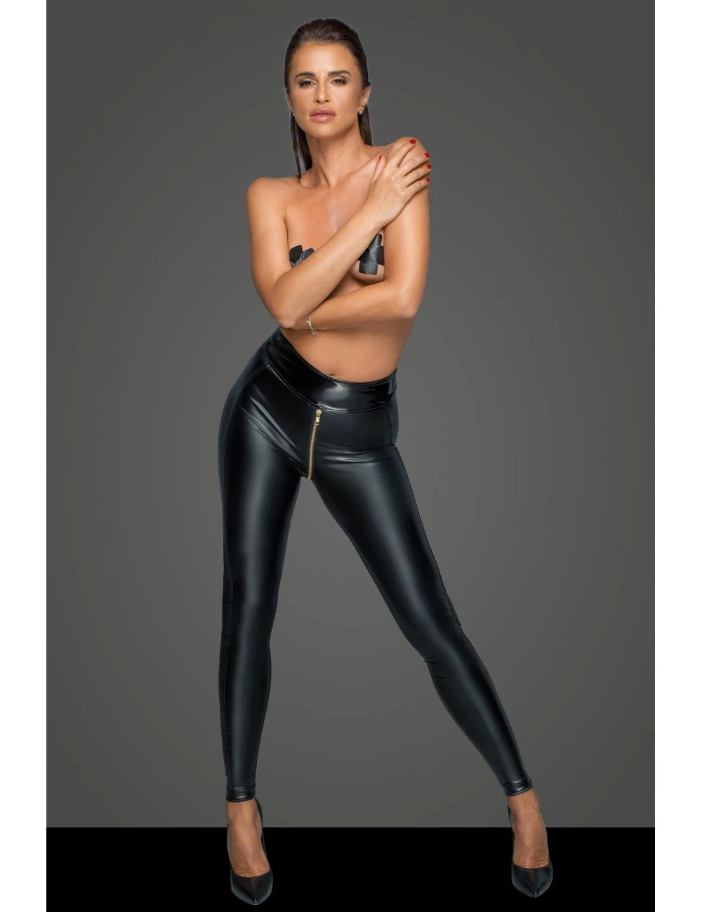 Legging Vinyle Missbehaved Noir Handmade – Image 2