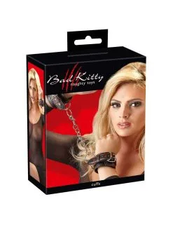 Menottes Réglable Look Cuir Noir Bad Kitty