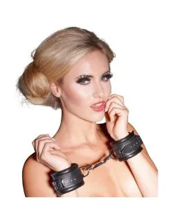 Menottes Rembourrées En Cuir Noir ZADO