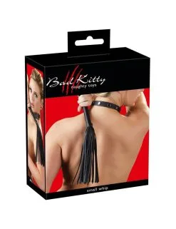 Mini Fouet En Faux Cuir Noir Bad Kitty