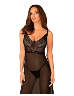 Obsessive Lingerie Nuisette Longue Noir Estiqua Obsessive