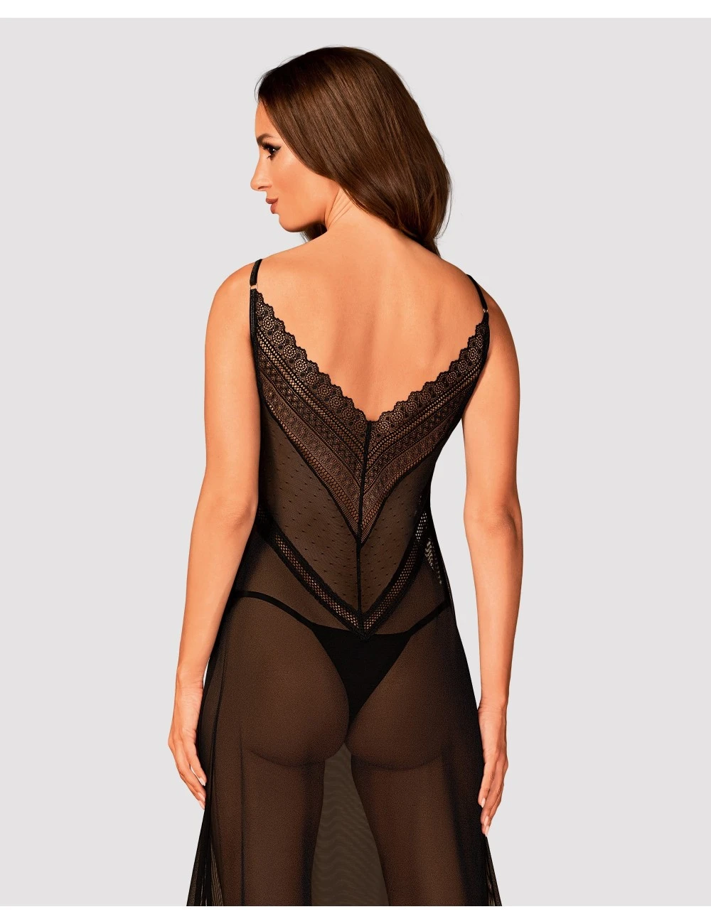 Obsessive Lingerie Nuisette Longue Noir Estiqua Obsessive – Image 4