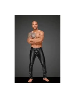 Pantalon Avec Plis Décoratifs Noir Handmade