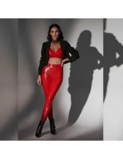 Patrice Catanzaro Pantalon Vinyle Rouge Jill Catanzaro