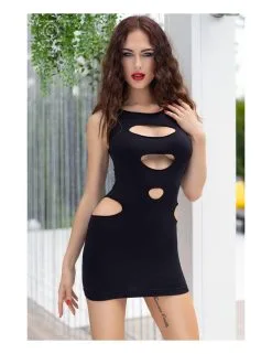 Robe Courte Noir Moulante Chilirose