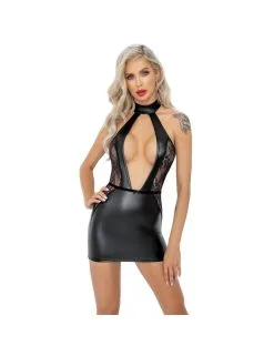 Noir Handmade Robe Décolleté Wetlook Dentelle