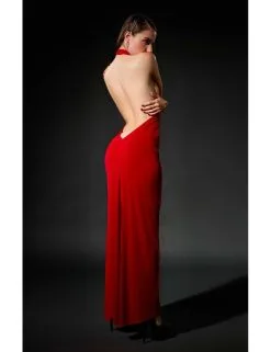 Patrice Catanzaro Robe Longue Rouge Lycra Mina CATANZARO
