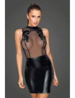 Robe Missbehaved Transparente Noir Handmade