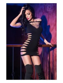 Robe Noir Courte Et Moulante Jolie Découpe Chilirose