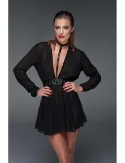 Robe Transparente Tour De Cou Noir Handmade