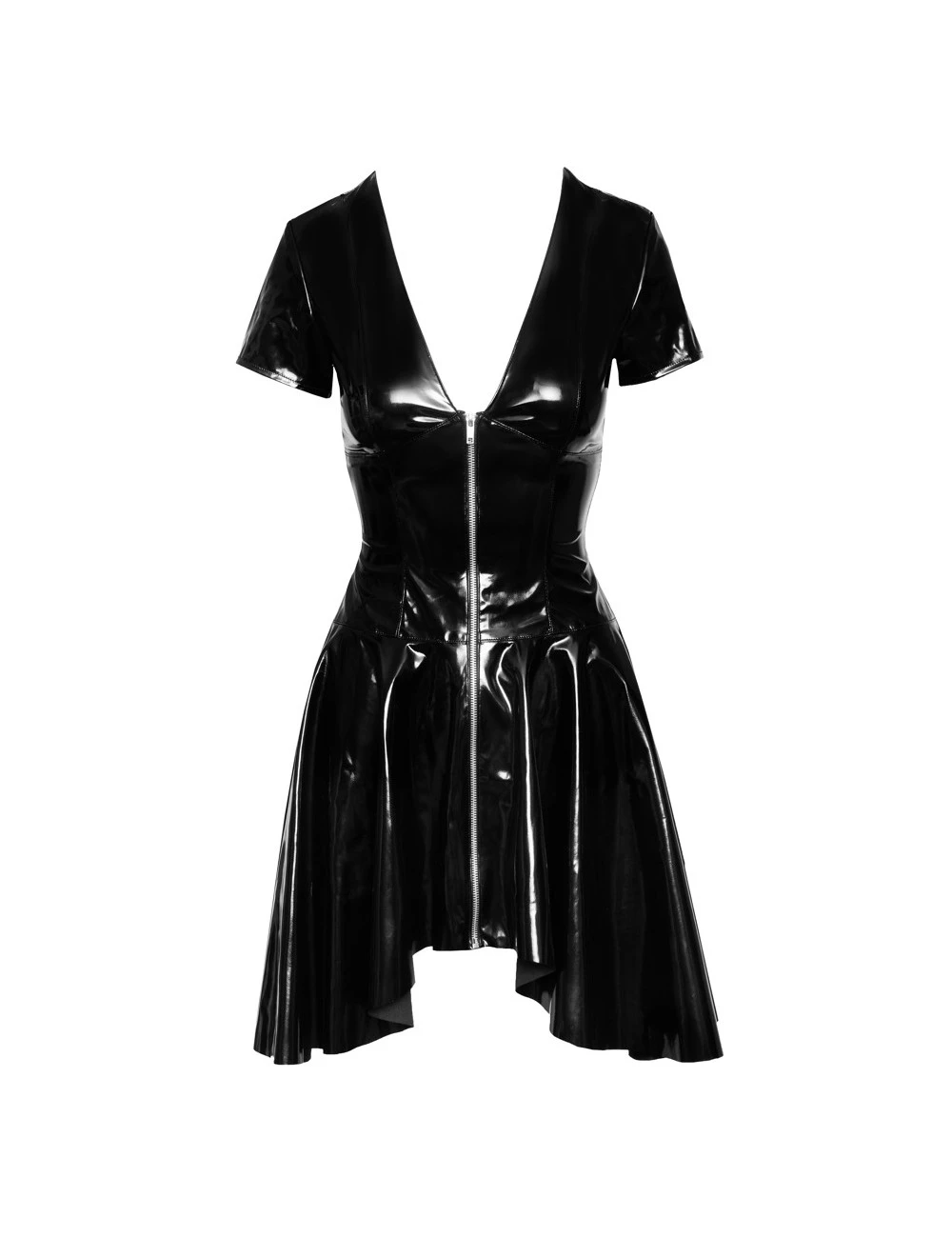 Robe Vinyle Noir Brillant Jessy Black Level – Image 4