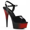 Pleaser USA Shoes Sandales Charme Talon Haut Noir Et Rouge PLEASER