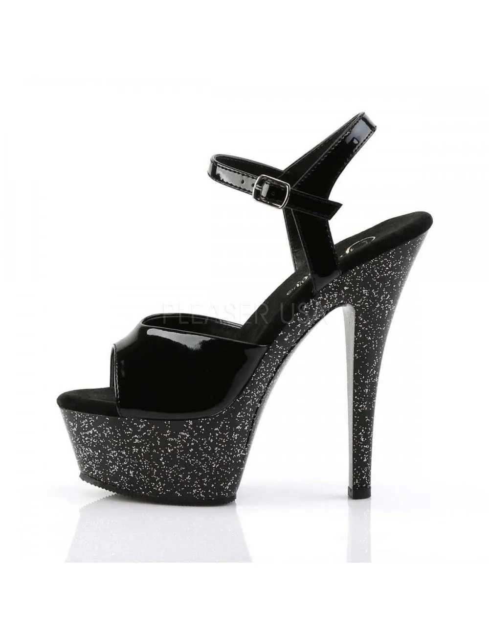 Pleaser USA Shoes Sandales Exotic Dancing Noir Paillettes PLEASER – Image 3