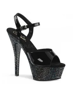 Pleaser USA Shoes Sandales Exotic Dancing Noir Paillettes PLEASER
