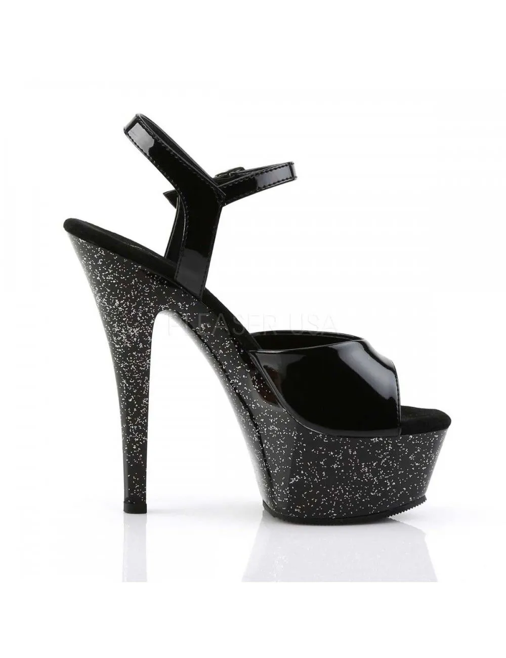 Pleaser USA Shoes Sandales Exotic Dancing Noir Paillettes PLEASER – Image 5