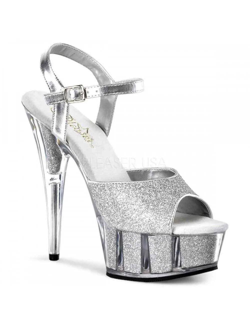Pleaser USA Shoes Sandales Fun Et Paillète Argent PLEASER